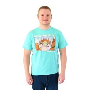 Star Wars Boys Graphic Tee Shirt “This Is How I Float” Baby Yoda – Size Large